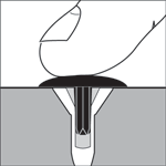 SupaChip & Stemfix Diag2 - Place stem of cap into drive recess and push in firmly.