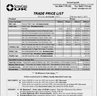 Changes to Trading Terms & Price List